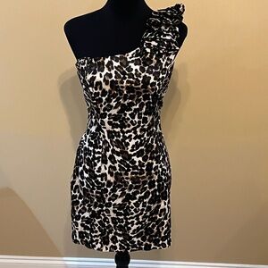 Trac Black and White One Shoulder Sheath Dress size small